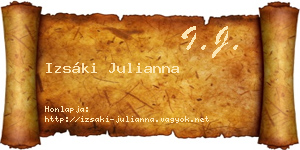 Izsáki Julianna névjegykártya